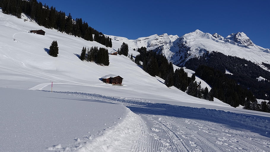 χειμερινό τοπίο, χιόνι, brigels, surselva, graubünden