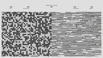 抽象的なデザイン、 コンピューティング分野、 幾何学模様、 バイナリパターン、 黒と白、 ビット、 古典的な、 量子、 量子ビット、 テクノロジーアート、 デジタルアート