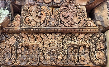 Kambodža, angkor, banteay srei, chrám, sochařství, růžový pískovec, khmer, archeologie, zřícenina, antický, pierre