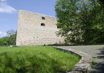 bastion, wall, fortress, castle, road, grass, trees, old, history, khmelnitsky, architecture