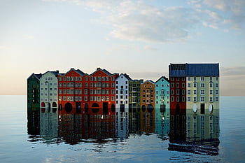 innsbruck, mariahilf, nature, 3d, 3d Houses, house, architecture, landscape, skyline, building, city