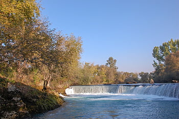 waterfall, mountain River, height, nature, landscape, river, stones, stream, travels, ravine, fault
