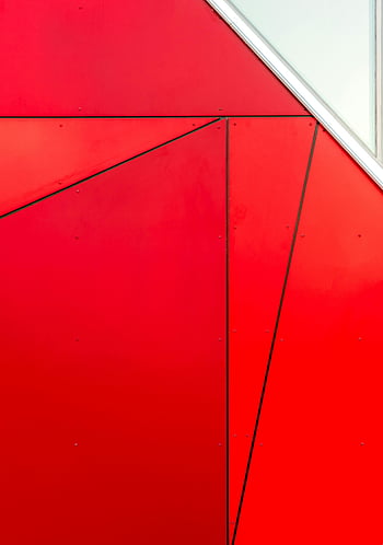 red abstract wallpaper, geometric facade, triangular patterns, contemporary design, red cladding, abstract red, modern architecture, geometric design, red and white, abstract patterns, contemporary facade