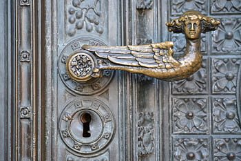 lock door ornate, antique, architecture, brass, close-up, decoration, design, detail, doorknob, keyhole, metal