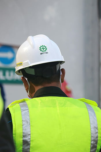 bygningsarbeider, sikkerhetsvest, sikkerhetshjelm, byggeplass, sentral java, indonesia, Beskyttende klær, sikkerheten på arbeidsplassen, hjelm, gul vest, sikkerhetsutstyr