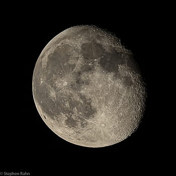 moon, waning gibbous, 89 percent illuminated, 17 days old, high clouds, composite image, 150 600mm, 60Da, 2014, night sky, astronomy