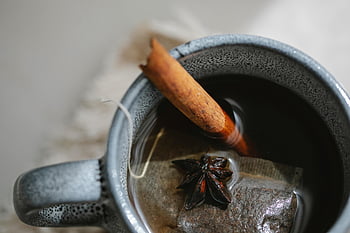 tazza di tè, anice, cannella, tazza di ceramica, tè aromatico speziato, bastoncino di cannella, anice stellato, Accogliente mattina, bustina di the, bevanda calda, tè alle erbe