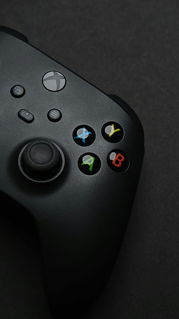 černý herní ovladač, xbox řadič, tmavé pozadí, detail, herní tlačítka, černý Xbox, tlačítka řadiče, herní příslušenství, řadič videoher, černý ovladač