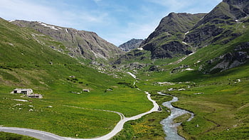 silnice, hora, Příroda, venkovský, venkov, horské silnici, chodník, turistické stezky, krajina, francouzské Alpy, roztavit vodu