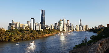 brisbane, Queensland, Australien, flod, bro, brisbane-floden, bybilledet, vand, skyline, arkitektur, CBD