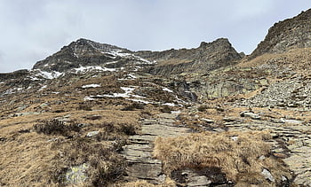 Em direção ao Lago de Canee, rota alpina, Alpes, caminhar, céu, topos, excursões, caminhada, montanhas, natureza, nuvens