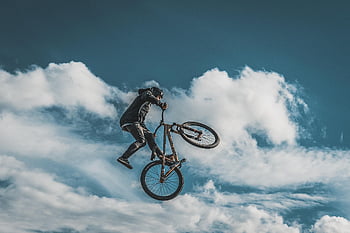sportovec, jízdní kolo, sportovní, cyklistika, muži, Příroda, zdatnost, silueta, Rychlost, trik, aktivní