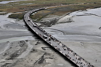 France, le-mont-saint-michel, pont, point de repère, moyen Âge, église, tourisme, garantie, côte, certains, héritage du monde
