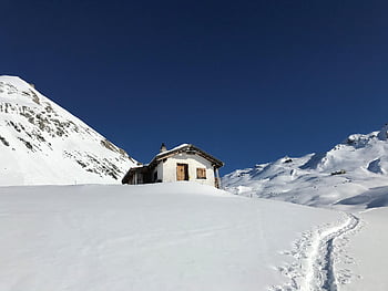 berge, himmel, schnee, Wandern