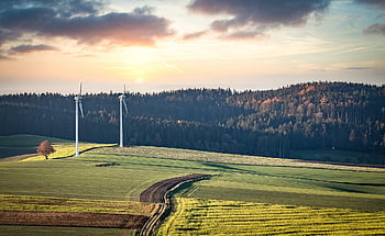 windmills, fields, land, trees, forest, pinwheel, energy, wind Power, energy Revolution, wind Turbine, environmental Protection