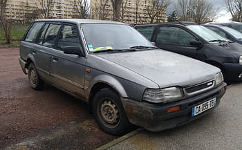 mazda, 323, descanso, 1992, GLX, Chalon sur Saone, camioneta, coche, estacionado, al aire libre, placa