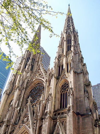 landscape, church, cathedral, architecture, steeples, spires, stone, windows, stained Glass, landmark, famous