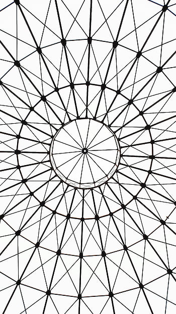 geometric dome, intricate lines, patterns, Leipzig, Germany, artistic ceiling, geometric design, architectural details, modern architecture, black and white, abstract art