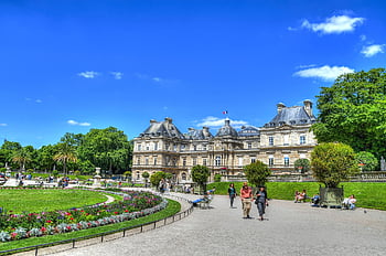 Paris, luxembourg bahçeleri, Fransa, Lüksemburg, Avrupa, turizm, Saray, peyzaj, bahçeleri, du, gökyüzü