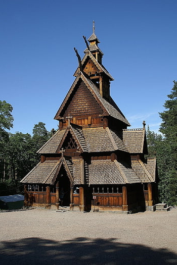 木造の教会、 教会、 オスロ、 ノルウェー、 スカンジナビア、 建築、 オスロフィヨルド、 野外博物館、 博物館