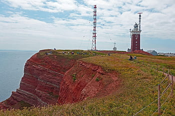 Helgoland, Meer, nördlicher Tölpel, Meeresinsel, Rock, Himmel