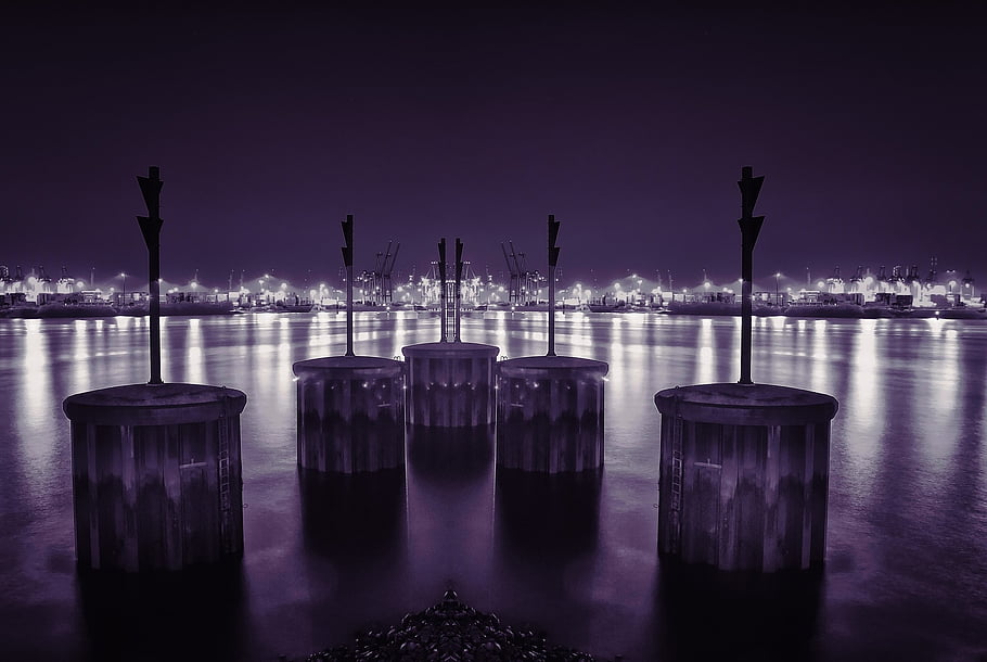 hamburg, port, dockland, elbe, water, landungsbrücken, hanseatic City, flow