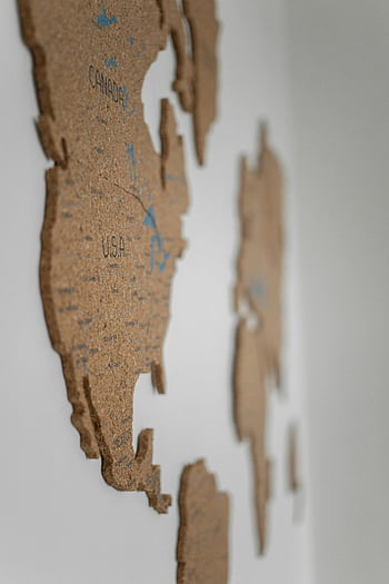 mapa de cortiça, mapa dos eua, Mapa do Canadá, parede minimalista, Inspiração de decoração, mapa moderno, parede branca, mapa mundial, EUA e Canadá, decoração de parede, decoração minimalista