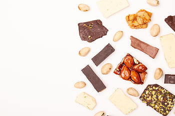 candies, snack, sweets, peanuts, candied Peanuts, caramelised Peanuts, chocolates, nuts, copy Space, chocolate, chip