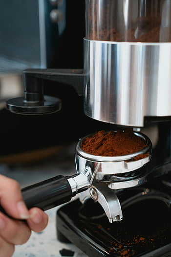 Mlýnek na kávu, portafilter, kávová sedlina, Příprava kávy, detail, kávový prášek, kávovar, káva, Kávová zrna, vaření kávy