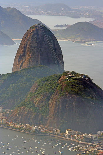 sea, island, fog, mist, ocean, mountains, mountain Range, coast, coastline, scenery, rio