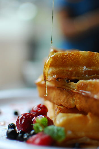 pancake, maple syrup, waffles, fresh berries, breakfast delight, syrup drips, stacked waffles, breakfast food, delicious breakfast, morning meal, berry toppings