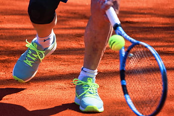 palla da tennis, giocatore di tennis, racchetta da tennis, scarpe da tennis, atletico, tennis, gli sport, rete da tennis, campo da tennis, campo in terra battuta, Corte Arancio