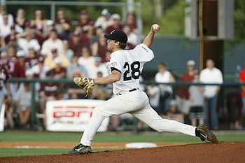 hráč baseballu, pitching, jednotný, hra, dav, diváků, pole, sportovní, akce, baseball, Džbán