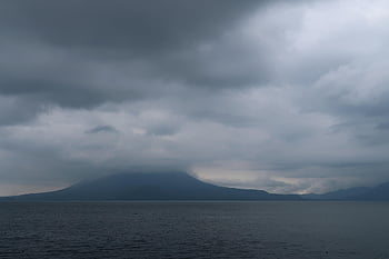 volcano, lake, clouds, cloudy, landscape, nature, san Pedro Volcano, stratovolcano, guatemala, atitlan