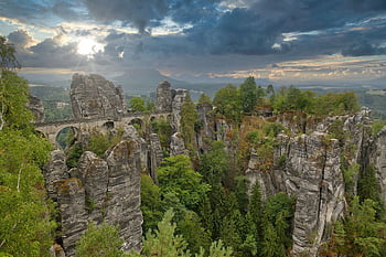bastei, basteibrücke, σαξονία της Ελβετίας, elbsandsteingebirge, sächsische schweiz