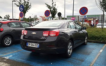 chevrolet, Malibu, 2012, araba, otopark, mavi, handikap, işaret, Fransa, chalon sur saone, plaka