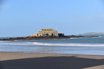 Fort du Grand Bé, Příroda, saint malo, moře, turistické město, přímořská krajina, Francie, bretagne neleg et vilaine, brittany
