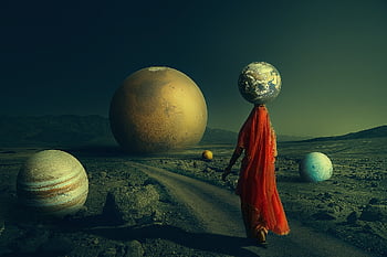 planet, mimozemšťan, Příroda, Země, rozmanitost, prostor, nebe, kouzelnice, zeměkoule, bohyně, mraky