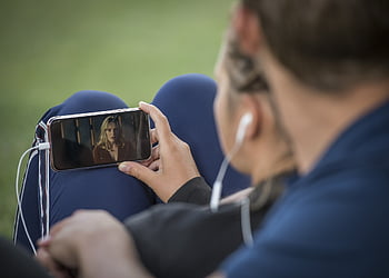 telefon komórkowy, wideo, smartfon, para, park, youtube, film wideo, głoska bezdźwięczna, Internet, dłoń