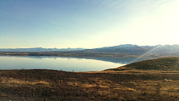 lake, hills, grass, reflection, south Island, central Otago, tekapo, nature, landscape, new Zealand, scenic