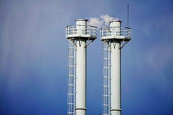 chimneys, energy, heating, fuel, industrial Plant, pollution, nature, smoke, ecology, sky, boiler