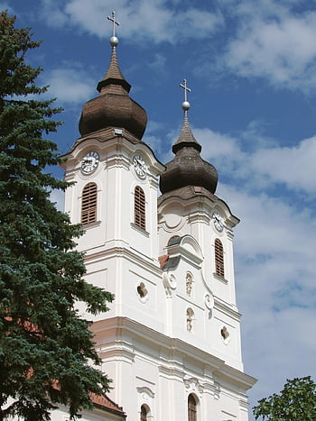 church, tower, abbey, god, faith, catholic, balatonpart, shingled, building, architecture, old
