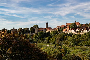 Rothenburg, pueblo, edificios, pueblo Viejo, paisaje, arquitectura, edades medias, otoño, panorama, centro Historico, braguero