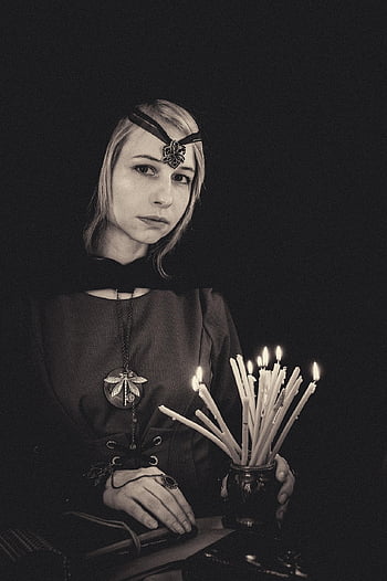 shaman, cosplay, woman, magic, fantasy, witch, healer, ritual, candles, spell, portrait