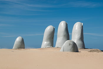 la mano, sochařství, písek, Příroda, punta del este, maldonado, pláž, socha, ruka, prsty, turistická atrakce