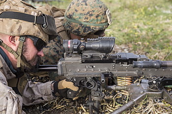 U.S. Marine, Special Purpose Marine Air-Ground Task Force-Crisis Response-Africa, M240B machine gun, Live-Fire Range, Spanish Marines, Training, Crisis Response, Sierra De Retin, Spain, Interoperability, Theater Security Cooperation