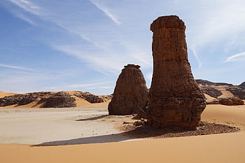 duny, poušť, Skalní formace, mesa, písek, smůla, neplodný, Alžírsko, sahara, krajina, Příroda