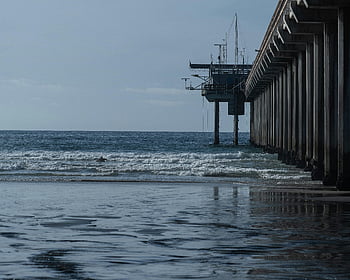 ellen browning scripps мемориален кей, la jolla, Сан Диего, океан, крайбрежна красота, пристанище, спокоен изглед, пейзажна фотография, плаж, вълни, отражение на кея
