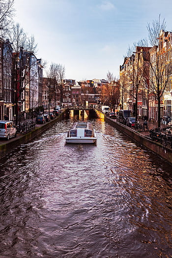 bote, canal, amsterdam, bote de rio, camino acuático, barco de excursión, naturaleza, agua, turismo, viaje, centro Historico