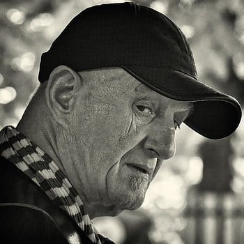 jan Akkerman, Festival Kota Horn, hitam dan putih, potret